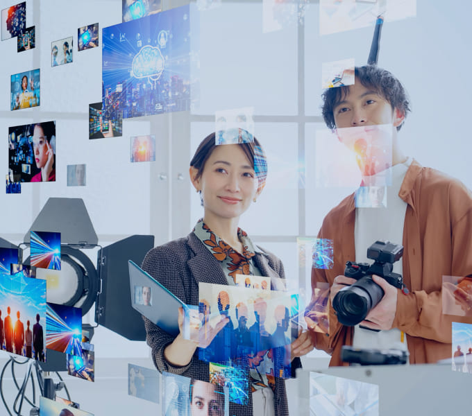 デジタル映像制作に取り組むクリエイターたちの画像