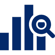 グラフと虫眼鏡のアイコン